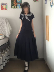 QINWEIYU | Design Korean Style College Bowtie Dress & Skirt Set