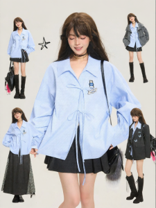 KEIKO | Áo Sơ Mi Dài Tay Cổ Nơ Đứng Dễ Thương