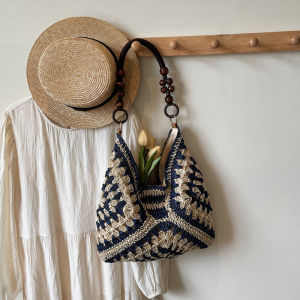 JIFANPAUL | Túi Xách Biển Thêu Crochet Phong Cách Pháp