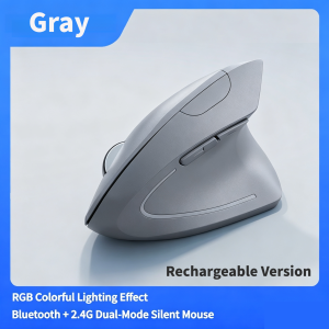 NexusClick Vertical Ergonomic Mouse 2.4G Bluetooth Wireless Rechargeable Office Mice Adjustable DPI 6 Mute Buttons For Computer