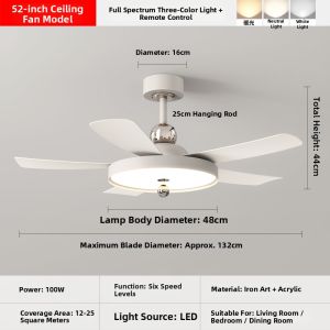 Designer Style Full Spectrum Eye Protection Fan Chandelier