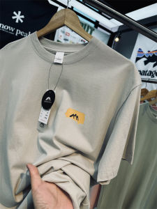 Beimou Pingdi! Moisture Absorption and Quick-Drying Organic Cotton Mens and Womens Neutral Back Printed Outdoor Casual round Neck Short Sleeves T-shirt