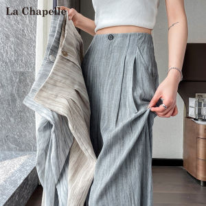 La Chapelle | Summer Breathable Cool High Waist Wide Leg Pants Linen Dye