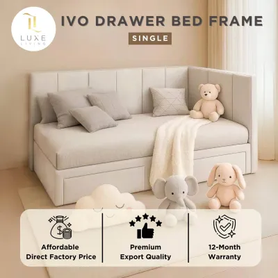 LUXE: IVO Bed Frame | Single DayBed | Drawer Bed Frame | Kids Bed Frame | PullOut Bed