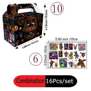 Five Nights at Freddys Boxes Combination FNAF Cartoon Figure for Packing Candy Popcorn Cookies Snack Birthday Party Supplie Set