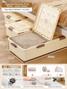 XUNHUAI | Underbed Drawer Style Storage Box Wheel