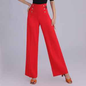 Latin Practice Ballroom Dance Wide-Leg Modern Dance Women High Waist Pants