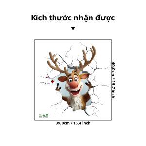 Miếng Dán Tường Giáng Sinh Ông Già Noel & Tuần Lộc Hình Dán Nứt Trang Trí PVC Tháo Rời Dùng Cho Cửa Nhà Phòng Khách Phòng Ngủ - Ý Tưởng Quà Tặng