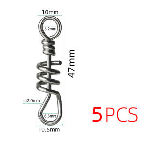 5-10pcs Fishing Lure Connector Stainless Steel Sea Fishing Heavy Fishing Hooks Quick Snap Pin Fishing Tackle Accessories