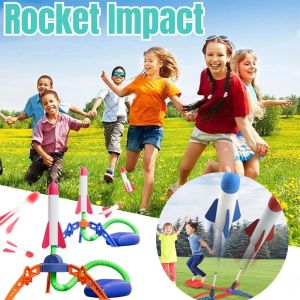 Kid Air Rocket Foot Pump Launcher Outdoor Air Pressed Stomp Soaring Rocket Toys Child Play Set Jump Sport Games Toy For Children