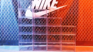 10PC Acrylic shoe box Magnetic side drop shoe box Stackable Large Sneaker Container#XH