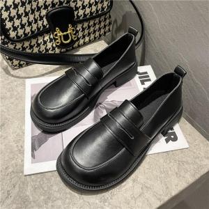 Leather Slip-On Casual Shoes British Style Versatile Student Flats Womens Footwear Spring Summer New Arrival Sweet Style
