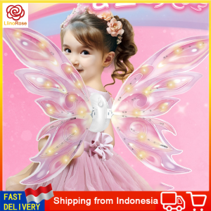 Sayap kupu kupu anak perempuan / sayap peri anak perempuan / Dekorasi Punggung Sayap Kupu-kupu Malaikat Punggung Gadis Kecil Bercahaya / Tongkat Peri Gadis Putri / kostum karnaval anak / Mainan anak perempuan