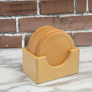 Heat Resistant Wood Cup Mat Hexagonal Coffee Water Cup Coaster Real Wood Anti Slip Bowl Mat European Style round Shape Countryside Trend