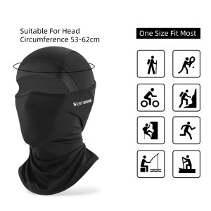 West Biking | WEST BIKING Full Face Mask Sunscreen Ice Silk UPF50 UV Protective Breathable Quick Dry Helmet Lining Neck Gaiter for Cycling