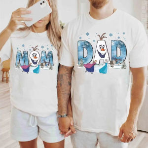 Hasbro | Disney Elsa Frozen Christmas Printed Short sleeved T-shirt 2026 Fashion Mens and Womens