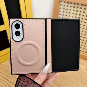Luxury Leather for Magsafe Case for Samsung Galaxy Z Fold 8 Ultra 7 6 Zfold 5 4 Fold8 Magnetic Hinge Protection Shockproof Cover