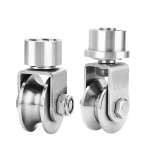 Pulley Wheel Heavy Duty Single Wheel Swivel Pulley Block Duplex Bearing 304 Stainless Steel 360 Degree Rotation Smooth for Material Handling and Moving Lifting