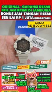 CASIO ORIGINAL - CASIO AE-1500WH-8B2 - MEN CT - RESIN - Putih - Jam dunia JD18ST Jam Tangan Pria Jam Pria Jam Tangan Anti Air + CASIO AE-1500WH-8B2 AE 1500WH 8B2 AE-1500WH 1500WH AE1500 AE1500WH AE-1500 $ S003
