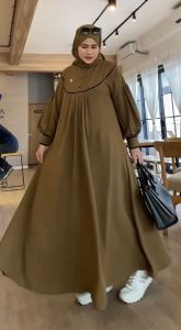 Arafah Abaya Gamis Cey Premium Dress Wanita Lengan Panjang Baju Muslim Kekinian LD 110 cm