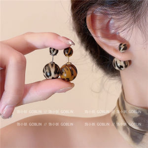 Retro Leopard Print Ball Earrings Dual Wear Elegant Fashion Jewelry Alloy Plated Silver Gold Womens Earrings Fresh out New