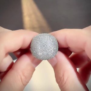 Huitan Gorgeous Women Ring Geometric Design Luxury Accessories for Party Elegant Wedding Silver Color/Gold Color Jewelry with CZ
