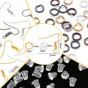 300Pcs / Set DIY Kait Anting Blank Hook Earring Stainless Steel Polished Anti Karat Silver Gold Hypoallergenic Kaitan Anting DIY Jewelry Making Accessories Iron Hook Ear 1 Set