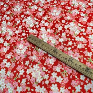 Vải Đỏ in Vàng Mới Năm Mới Bằng Cotton 100% Cho Túi Xách Giày Mũ Quần Áo Thủ Công DIY Vải Cotton Họa Tiết Hình Học