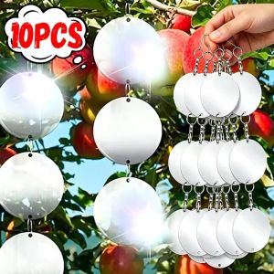 10Pcs Balcony Garden Mirror Bird Repelling Reflective Sheet Acrylic Triple Connection Glare Scare Crows Pigeons Waterproof Sunproof