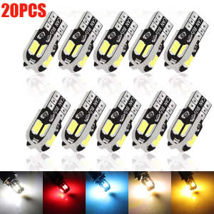 KEVANLY | 20pcs W5W T10 LED Bulbs Canbus 5730 8SMD 6000K 194 168 LED Car Interior Map Dome Lights Parking Light Auto Signal Lamp 12V