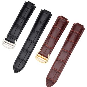 Aotelayer Colorful Genuine Leather Watchband 14-8mm/16-9mm/18-11mm/20-12mm/22-14mm Waterproof Cowhide Strap For C-artier Blue Balloon Bracelet Replace With silver gold buckle Watch Accessories