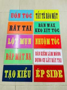 Sét ảnh combo 10 chữ trang trí tiệm tóc nam dán tiện lợi dễ dàng sử dụng kích thước rộng 10x30cm dài