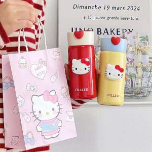 Portable Small Hellokitty Winter Insulated Mug Cute Beverage Cup High Aesthetic Value Gift for Girls Birthday Stainless Steel