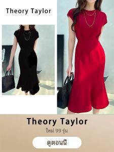 ชุดราตรีสีแดงเอวสูง ชุดเดรสยาวคลุมเข่าสไตล์ย้อนยุค ทรงเอ แขนกุด คอเหลี่ยม ชุดราตรีสุดสง่างามสำหรับงานปาร์ตี้