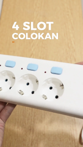 GONEO- Power Points 3 M G3040 soket listrik/anti kebakaran Stop Kontak Multi Saklar On-Off 4 lubang terminal kuningan Anti Petir Solusi Kebakaran Rumah! Soket Anti Panas dengan Teknologi  No.1