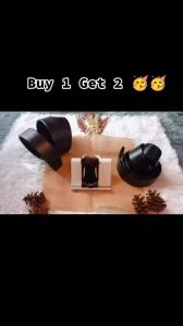 BUY 1 GET 2 Ikat pinggang pria sabuk gesper kulit model rel hitam Laki-laki Gesper Otomatis