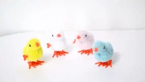 Kids Toys Wind-up Chicken Clockwork Simulation Plush Toy Jumping Chicken for Kids MY364
