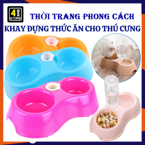 Bát Ăn Cho Mèo 2 Ngăn Tự Động Chống Đổ Nước 2in1 – Khay Đựng Thức Ăn Thú Cưng Bằng Nhựa Cao Cấp Dễ Vệ Sinh / Bát Đựng Thức Ăn Cho Thú Cưng