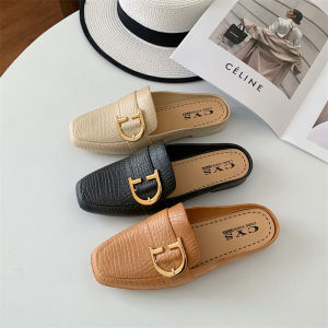 Wolf.id SPT-30 Sandal Sepatu Selop Slip On Wanita Loafer Fashion Woman Shoes PVC Kasual Cewek Formal BISA COD