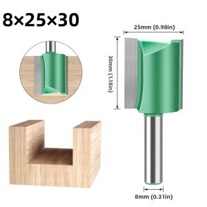 Dao Phay Gỗ Hợp Kim Tungsten Cobalt Cán 8mm Hai Rãnh Đường Kính 3-25mm Dùng Để Tạo Rãnh Và Cắt Tỉa.