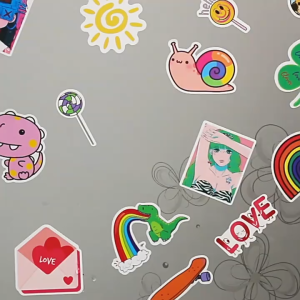 50pcs Danish pink inspirational sticker -creative positive energy short sentences waterproof sticker