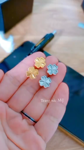 Bông Tai Nữ TiTan Cao Cấp Cỏ 4 Lá May Mắn [Trang sức MiJ]