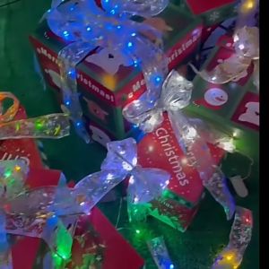 JACKSUN Christmas Ribbon Fairy Lights for Christmas Tree Decoration Home Garden White Christmas Gift