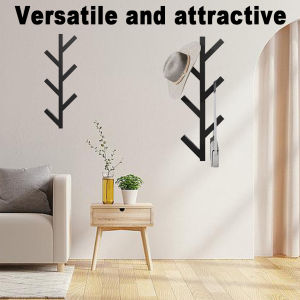1pc Vertical Coat Rack Wall Mounted 16 Inch Metal Modern Wall Coat Tree for Hats Jackets Bags Entryway Bedroom