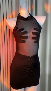 🫰🏻 Sweetie Store 🫰🏻 [ READY STOCK ] Women Lingerie Transparent Fit Body Nightdress Black Colour