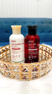 Combo Sữa Tắm Sữa Dưỡng Thể Tảo Nhật Cỏ Cây Hoa Lá Hương Nước Hoa - Dưỡng Trắng Da - 300gr/chai