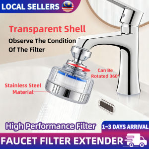 High Pressure Faucet Filter Extender - Splash Proof Water Saving Tap Aerator with Transparent Filter Element for Kitchen