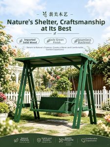 XiMei WoodWork | Corrosion-resistant Wood Outdoor Swing Chair for 2 Adults