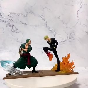 Bandai | 15cm Anime One Piece Figure Luffy Sanji Zoro Battle Warrior Figurine Model PVC Collection Desktop Action Figure Toy Kid Gifts
