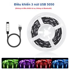 Đèn LED Dải 5050 Điều Khiển Bằng Ứng Dụng Bluetooth 16 Đèn LED RGB Cấp Nguồn USB Dùng Cho Phòng Ngủ Tường TV Phòng Khách Trang Trí Tiệc Tùng Thiết Bị Thông Minh